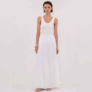 BNWT DISSH Tiered Lined Maxi Skirt in 100% Linen